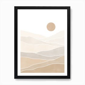 Beige Desert Landscape Art Print