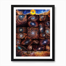 19 Spiral Galaxies + Cosmic Cliffs, Carina Nebula (James Webb/JWST) — space poster Art Print