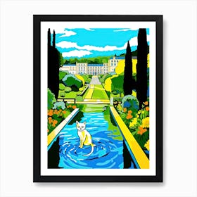 Versailles Gardens France, Cats Pop Art Style 4 Art Print