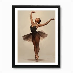 Black Tulle Ballerina Art Print