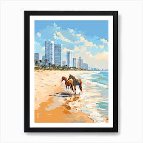 Horse Painting In Miami Beach Post Impressionism Style 13 Art Print