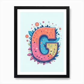 Colorful Letter G Illustration 6 Art Print