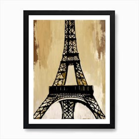 Eiffel Tower Symbol Abstract Painting Art Print