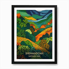 Shenandoah National Park Travel Poster Matisse Style 2 Art Print