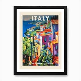 Cinque Terre Italy 3 Fauvist Painting  Travel Poster Art Print