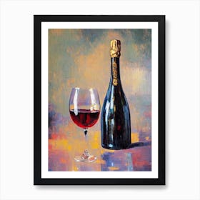 American Sparkling Wine Oil Painting Cocktail Poster Art Print