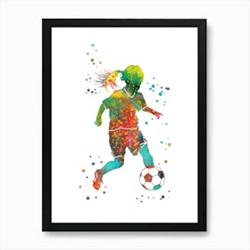 Little Girl Soccer Player Art Print