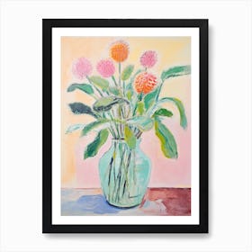 Flower Painting Fauvist Style Globe Amaranth 2 Art Print