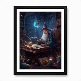 Wizard Reading A Book 1 Art Print