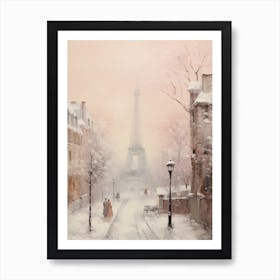 Dreamy Winter Painting Paris France 3 Art Print