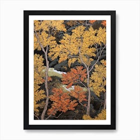 Black Willow 1 Vintage Autumn Tree Print  Art Print