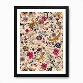 Radiant Petals London Fabrics Floral Pattern 6 Art Print