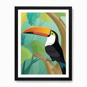 Toucan Jungle Cartoon Illustration 3 Art Print
