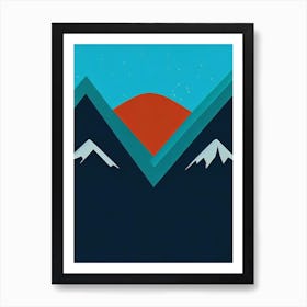 Borovets, Bulgaria Modern Illustration Skiing Poster Art Print