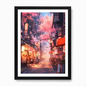 Cherry Blossoms In The City Art Print