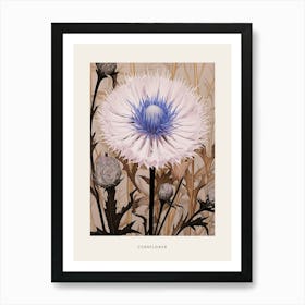 Flower Illustration Cornflower 3 Poster Art Print