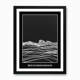 Beinn Tulaichean Mountain Line Drawing 5 Poster Art Print