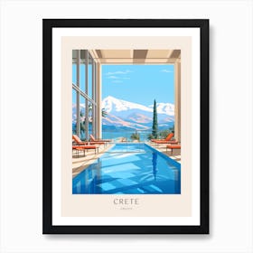 Crete Greece 1 Midcentury Modern Pool Poster Art Print