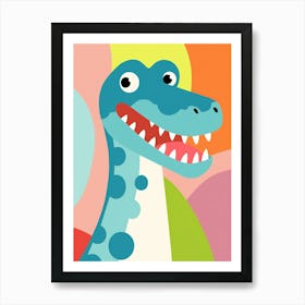 Colourful Dinosaur Plateosaurus 6 Art Print