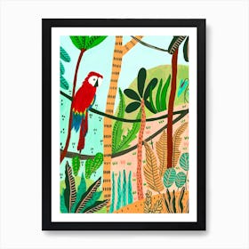 Tropical Lone Parrot Art Print