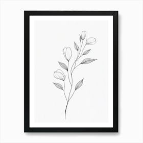 Simple Drawing Of A Flower Art Print