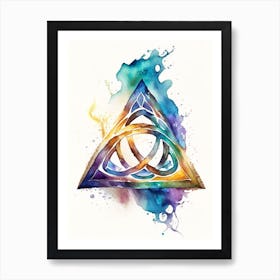 Triquetra, Symbol, Third Eye Watercolour 1 Art Print