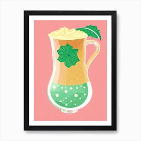 Irish Coffee Retro Pink Cocktail Poster Art Print