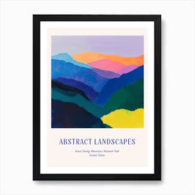 Colourful Abstract Great Smoky Mountains National Park Usa 4 Poster Blue Art Print