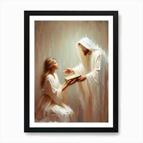 Finding Faith, Christian Art, Jesus Christ And Girl, Jesus Wall Art, Digital Lds Art, Bible Verse Wall Art, Jesus And Woman Painting Art Print