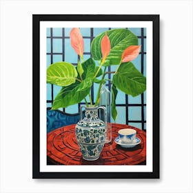 Flowers In A Vase Still Life Painting Flamingo Flower 2 Art Print