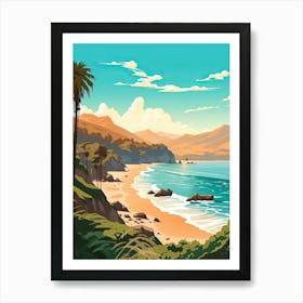 Big Sur California, Usa, Flat Illustration 4 Art Print