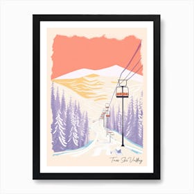 Poster Of Taos Ski Valley   New Mexico, Usa, Ski Resort Pastel Colours Illustration 1 Art Print