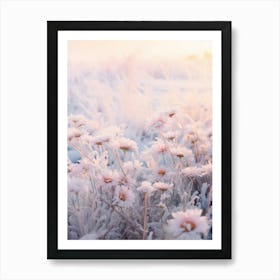 Frosty Botanical Asters 3 Affiche