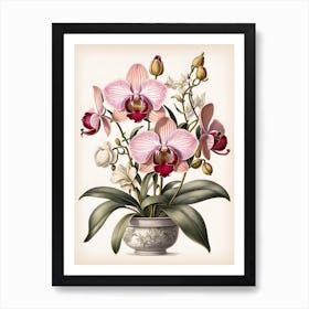 Orchids In A Vase Art Print