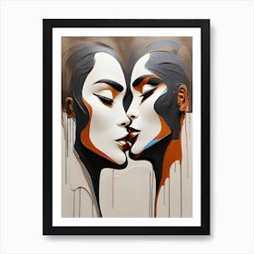 Kissing Women 1 Art Print