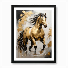 Golden Horse 1 Art Print