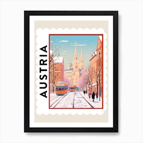 Retro Winter Stamp Poster Vienna Austria 1 Art Print