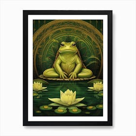 African Bullfrog On A Throne Storybook Style 5 Art Print