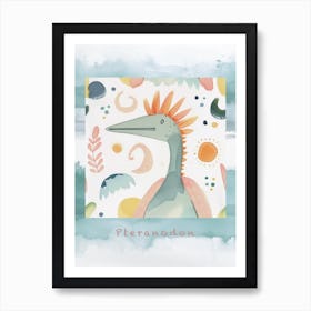 Cute Muted Pteranodon Dinosaur 3 Poster Art Print