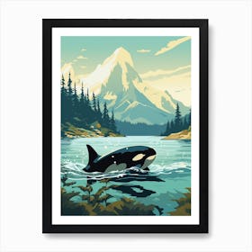 Icy Orca Whale In Ocean 1 Art Print