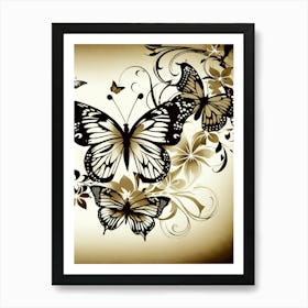 Black And White Butterflies 13 Art Print