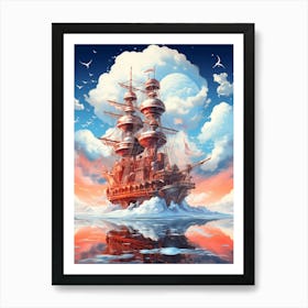 Ship In The Sky 3 Art Print