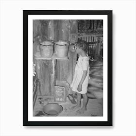 Daughter Of Sharecropper Drinking From Hollow Gourd, Near Marshall, Texas By Russell Lee Art Print