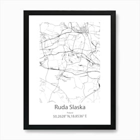 Ruda Slaska,Poland Minimalist Map Poster