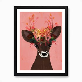 Flower Deer Art Print