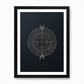Abstract Geometric Gold Glyph on Dark Teal n.0184 Art Print