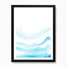 Blue Ocean Wave Watercolor Vertical Composition 11 Art Print