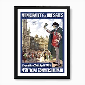Brussels, Commercial Fair, Vintage Poster Art Print