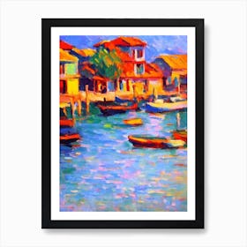 Port Of Papeete French Polynesia Brushwork Painting harbour Art Print