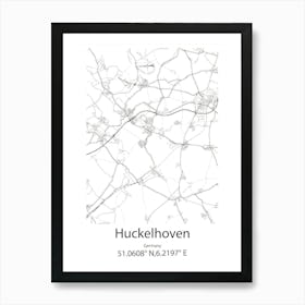 Huckelhoven,Germany Minimalist Map Art Print